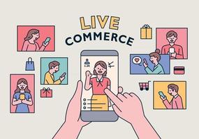 Live-Commerce-Shopping vektor