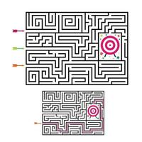 quadratisches Labyrinth Labyrinth-Spiel für Kinder. Rätsel der Labyrinthlogik vektor