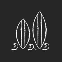Surfbrett Kreide weißes Symbol auf dunklem Hintergrund vektor