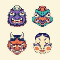 japansk ansikte mask vektor konst