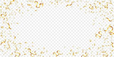 ram skinande gyllene konfetti och glitter isolerat festlig bakgrund vektor illustration. för överraskning fest, firande, karneval, födelsedag, kasino och Semester