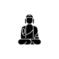shan buddha museum svart glyph ikon. vektor