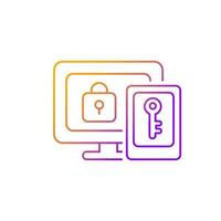 Lineares Vektorsymbol für Multi-Faktor-Authentifizierung mit Farbverlauf vektor