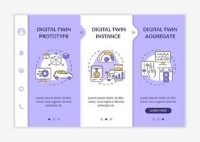 digitale Zwillingstypen Onboarding-Vektorvorlage vektor