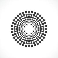 abstrakter Vektorkreisrahmen Halbtonpunkte Logo-Emblem-Design. vektor