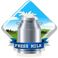 Frische Milch mit Text