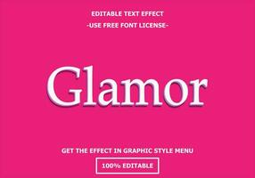 glamour 3d redigerbar text effekt mall. stil premie fri font licens vektor