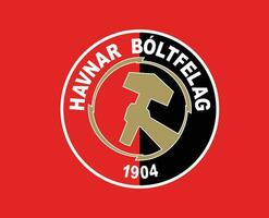 hafnar boltfelag torshavn klubb logotyp symbol faroe öar liga fotboll abstrakt design vektor illustration med röd bakgrund
