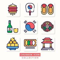 koreanisches herbstfest chuseok icon vektor
