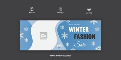 Wintermode Facebook-Cover-Design-Vorlage vektor