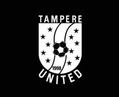 Tammerfors förenad klubb logotyp symbol vit finland liga fotboll abstrakt design vektor illustration med svart bakgrund