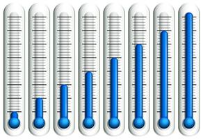 Termometer med blå vätska vektor