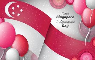 glad singapore självständighetsdagen bakgrundsmall vektor