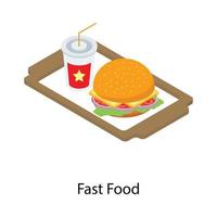 Fast-Food-Tablett vektor