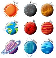 Solsystemets planeter vektor