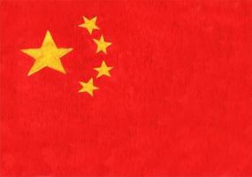 akvarell flagga i Kina. vektor