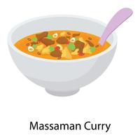 massaman curryskål vektor
