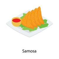 Konzepte für Samosa-Platten vektor