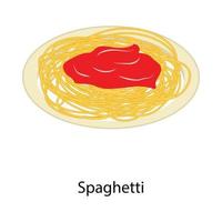 spaghetti med sås vektor