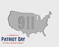 9 11 america patriot day map paper vektor