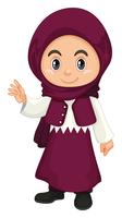 Muslimsk tjej i lila kostym vektor