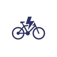 elektrisk cykel, cykel vektor ikon på vitt