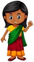 Lilla tjejen från Srilanka vinkar vektor