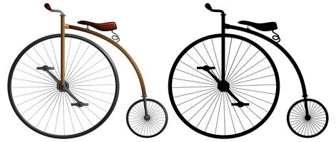 En höghjulig cykel