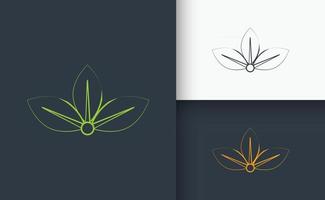 naturlig logotyp design grönt och svart blad vektor