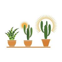 Pflanze im Topf-Symbol-Logo-Vektor-Illustration-Design vektor