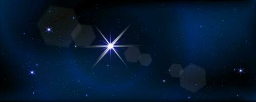 Konzept von Netz Banner. Magie Farbe Galaxis. horizontal Raum Hintergrund mit realistisch Nebel, Sternenstaub und leuchtenden Sterne. unendlich Universum und sternenklar Nacht Himmel. vektor