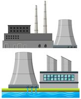 Sats av fabriksbyggnader vektor