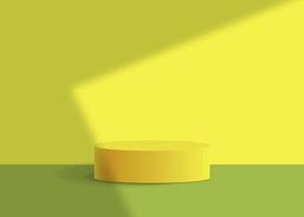 3D realistisches gelbes Produktpodest vektor