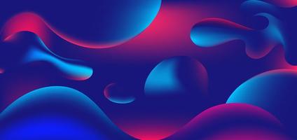 abstrakt blå och rosa lutande flytande form på blå bakgrund. vektor