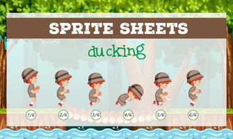 Sprite Sheets Ducking-Vorlage vektor