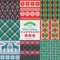 Weihnachten und Neujahr. Plaid und nahtlos gestrickt vektor