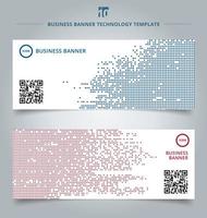uppsättning mall abstrakt teknik digital data kvadrat blå och röd vektor