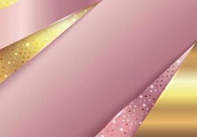 Abstrakt bakgrund för lyxig stil för guld 3d rosa guld- och guld- band vektor