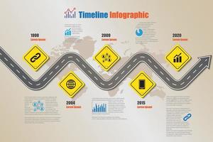 5 Schritte Business Roadmap Timeline Infografik, Vektorillustration vektor