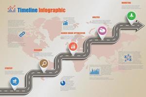 Business Roadmap Timeline Infografik flache Design-Vektor-Illustration vector