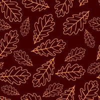sömlösa mönster med höstens ekblad. vektor