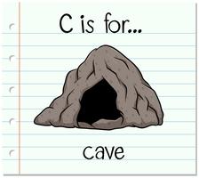 Der Flashcard-Buchstabe C ist für die Höhle vektor