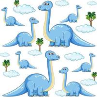 Satz isolierter Brachiosaurus-Dinosaurier-Cartoon-Figur vektor