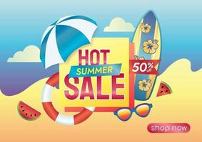 Sommer spezielle heiße Verkaufsförderung vektor