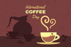 internationell kaffe dag reklam banner vektor