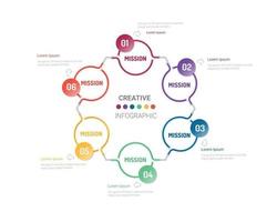 cirkel infographics element design med siffror 6 alternativ vektor