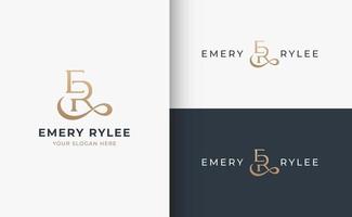 er monogram serif brevlogotypdesign vektor