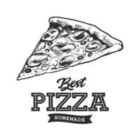 Pizza Retro-Emblem vektor