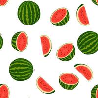 Thema große farbige nahtlose Wassermelone, helles Beerenmuster für Siegel vektor