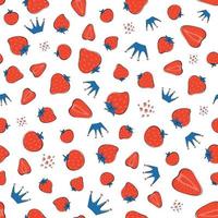 mönster med jordgubbe. smaskiga jordgubbar. krona vektor